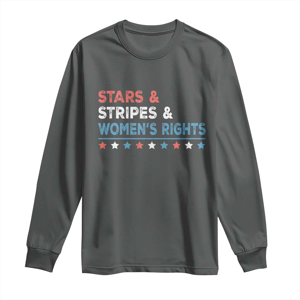 Stars Stripes And Women's Rights Long Sleeve Shirt 4th Of July Equal Rights TS11 Dark Heather Print Your Wear