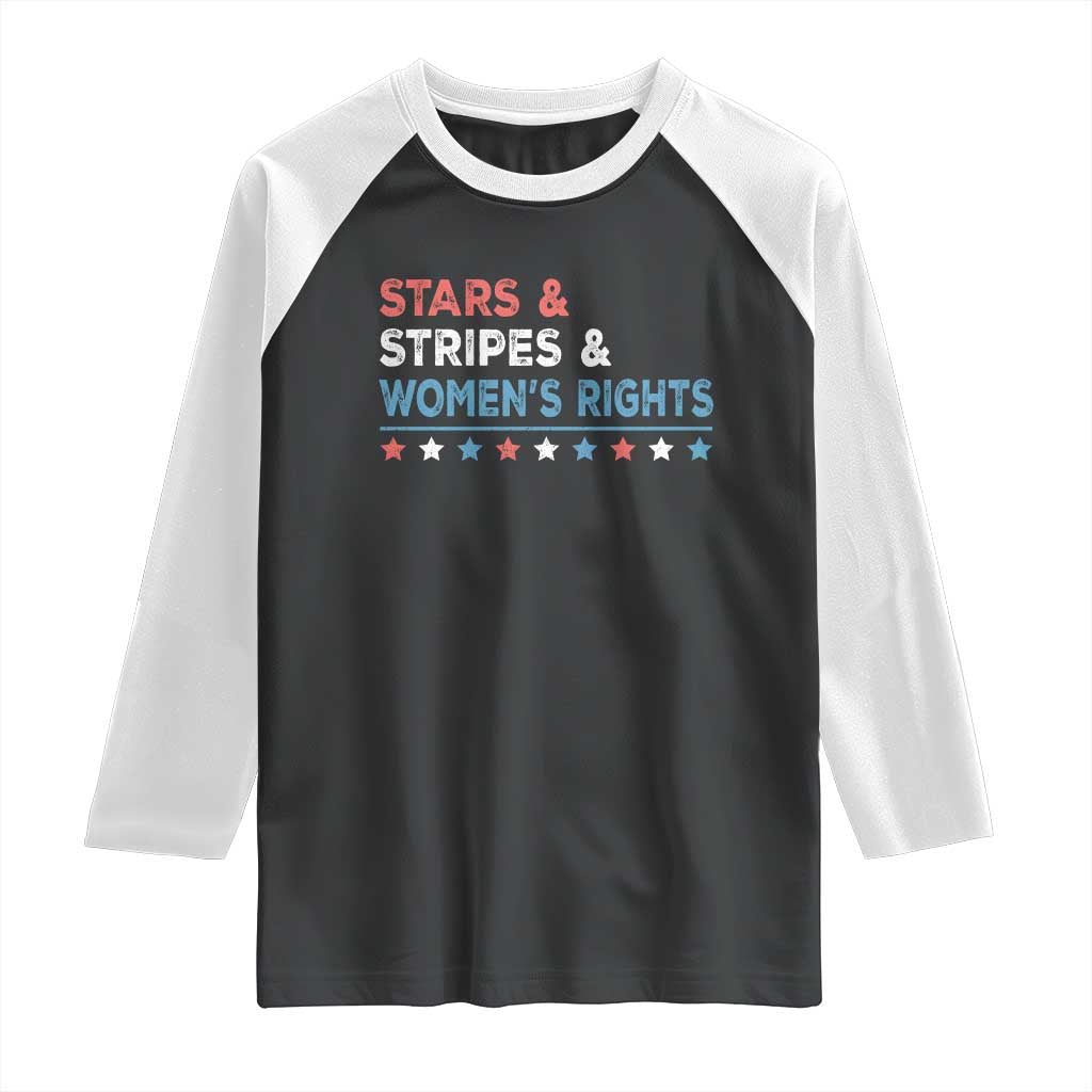 Stars Stripes And Women's Rights Raglan Shirt 4th Of July Equal Rights TS11 Black White Print Your Wear