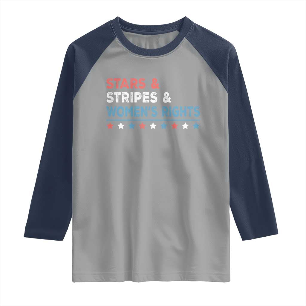 Stars Stripes And Women's Rights Raglan Shirt 4th Of July Equal Rights TS11 Sport Gray Navy Print Your Wear