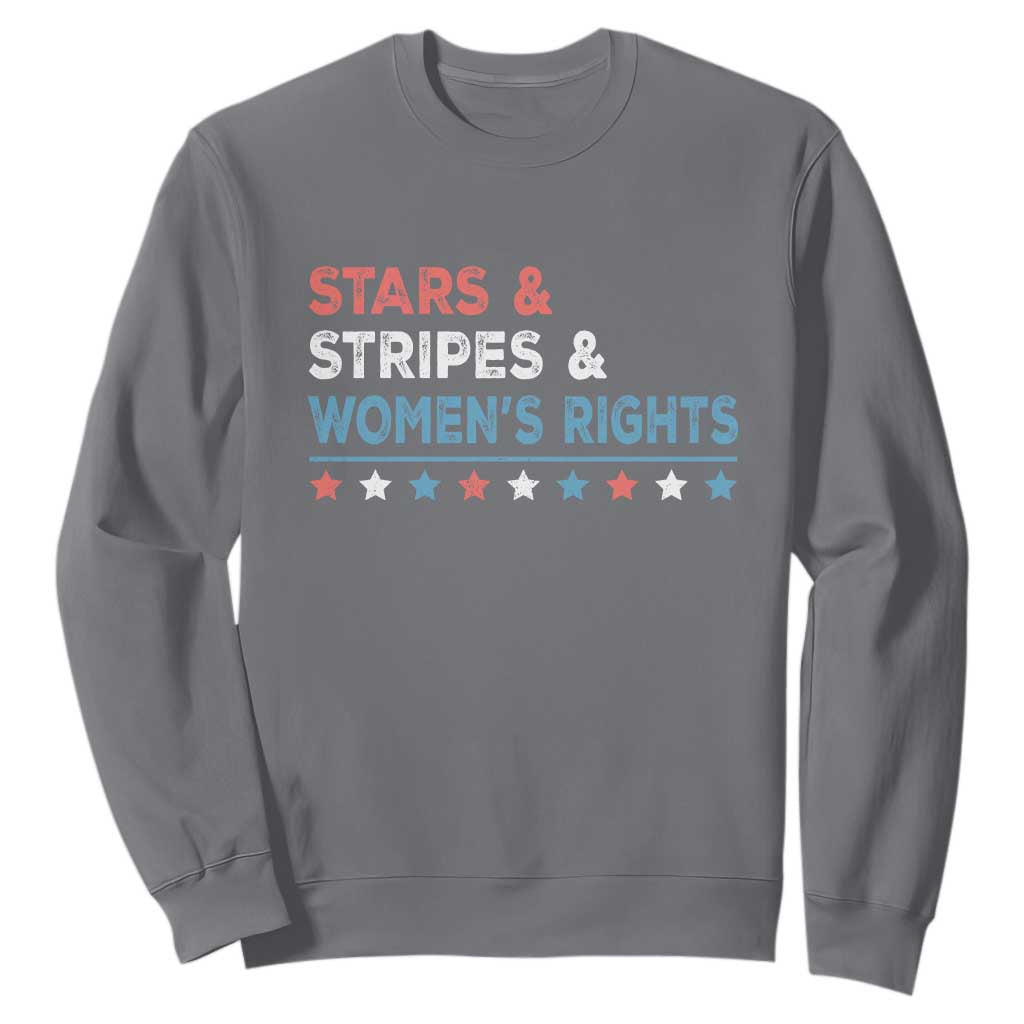 Stars Stripes And Women's Rights Sweatshirt 4th Of July Equal Rights TS11 Charcoal Print Your Wear