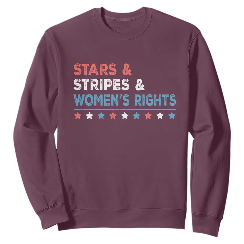 Stars Stripes And Women's Rights Sweatshirt 4th Of July Equal Rights TS11 Maroon Print Your Wear