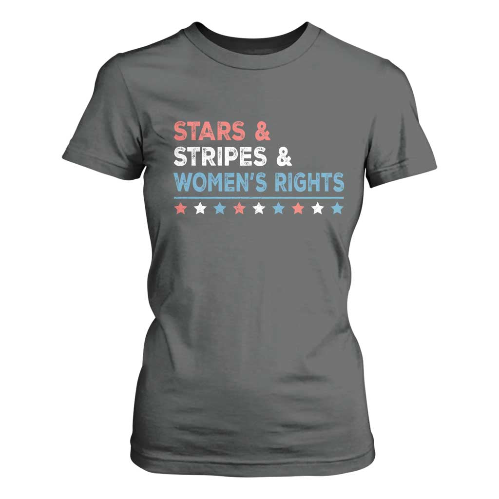 Stars Stripes And Women's Rights T Shirt For Women 4th Of July Equal Rights TS11 Dark Heather Print Your Wear