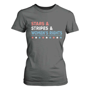 Stars Stripes And Women's Rights T Shirt For Women 4th Of July Equal Rights TS11 Dark Heather Print Your Wear