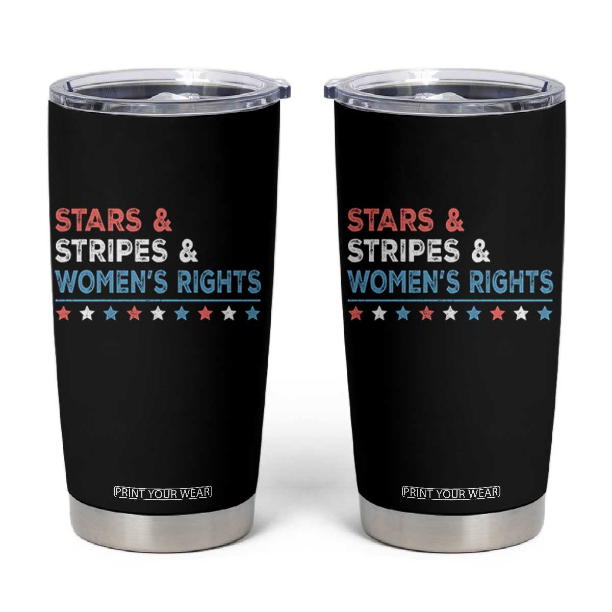 Stars Stripes And Women's Rights Tumbler Cup 4th Of July Equal Rights TS11 Black Print Your Wear