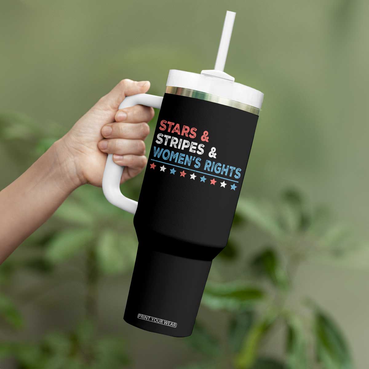 Stars Stripes And Women's Rights Tumbler With Handle 4th Of July Equal Rights TS11 Print Your Wear