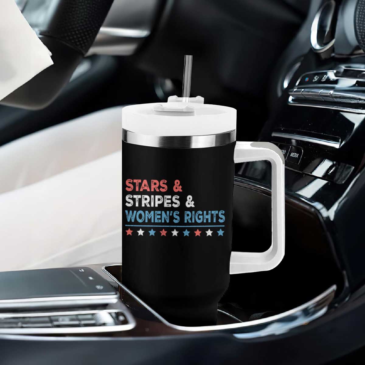 Stars Stripes And Women's Rights Tumbler With Handle 4th Of July Equal Rights TS11 Print Your Wear
