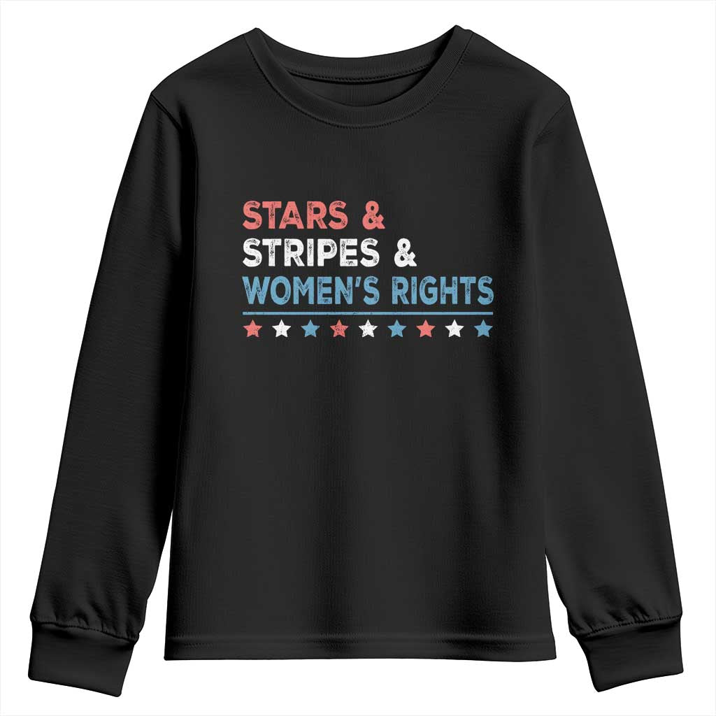 Stars Stripes And Women's Rights Youth Sweatshirt 4th Of July Equal Rights TS11 Black Print Your Wear
