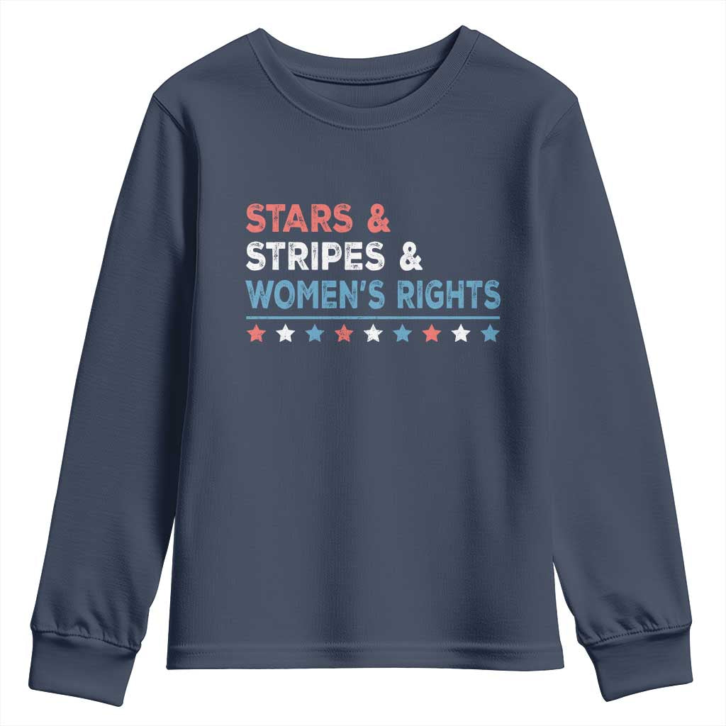 Stars Stripes And Women's Rights Youth Sweatshirt 4th Of July Equal Rights TS11 Navy Print Your Wear