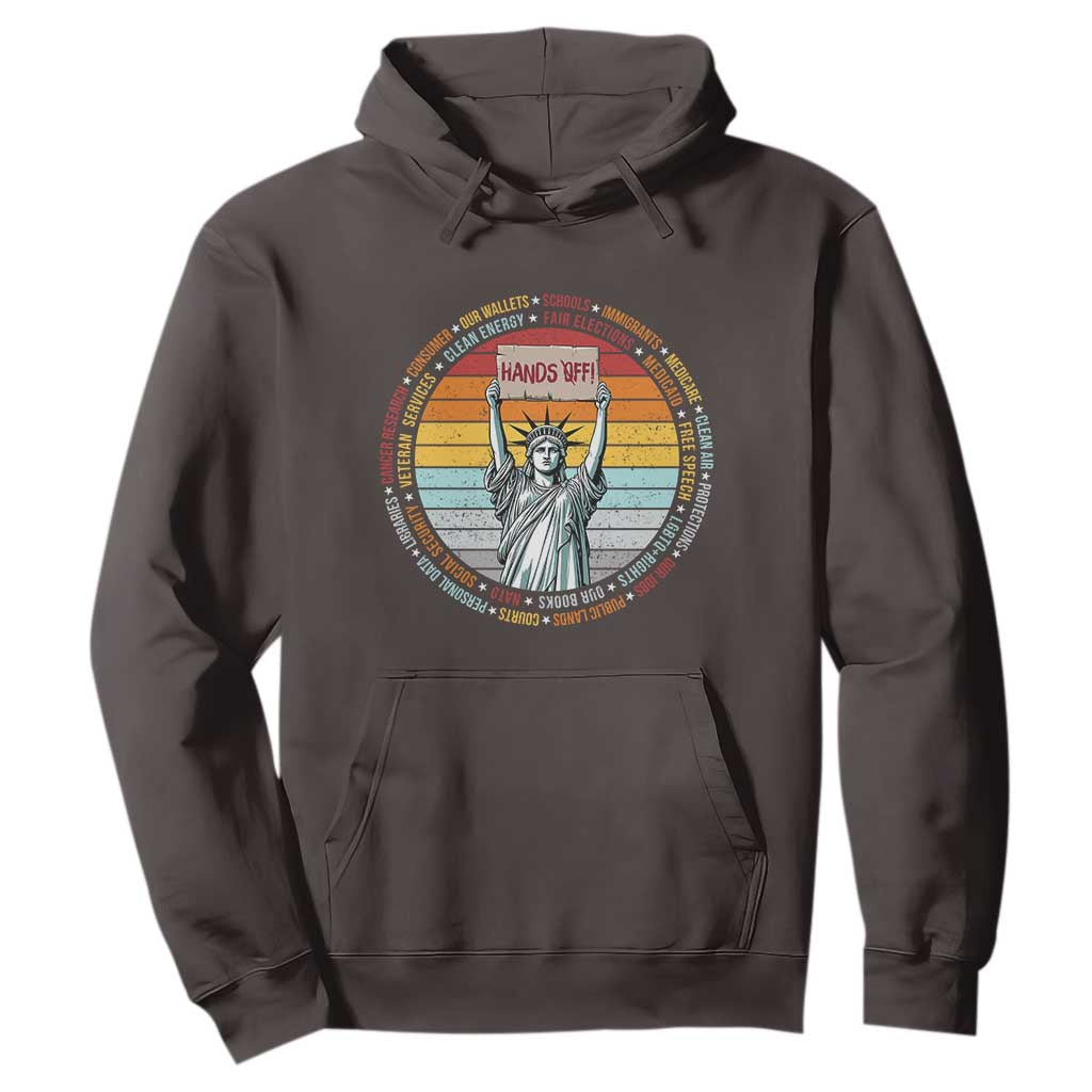 Statue of Liberty Hands Off Protest Hoodie Resist Resistance TS10 Dark Chocolate Print Your Wear