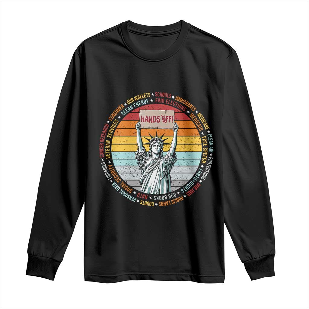 Statue of Liberty Hands Off Protest Long Sleeve Shirt Resist Resistance TS10 Black Print Your Wear