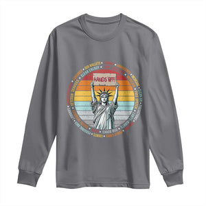 Statue of Liberty Hands Off Protest Long Sleeve Shirt Resist Resistance TS10 Charcoal Print Your Wear