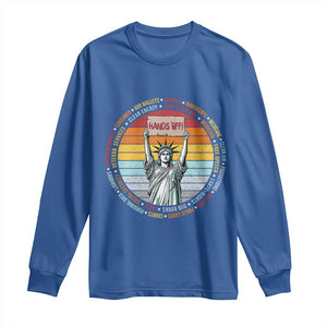 Statue of Liberty Hands Off Protest Long Sleeve Shirt Resist Resistance TS10 Royal Blue Print Your Wear