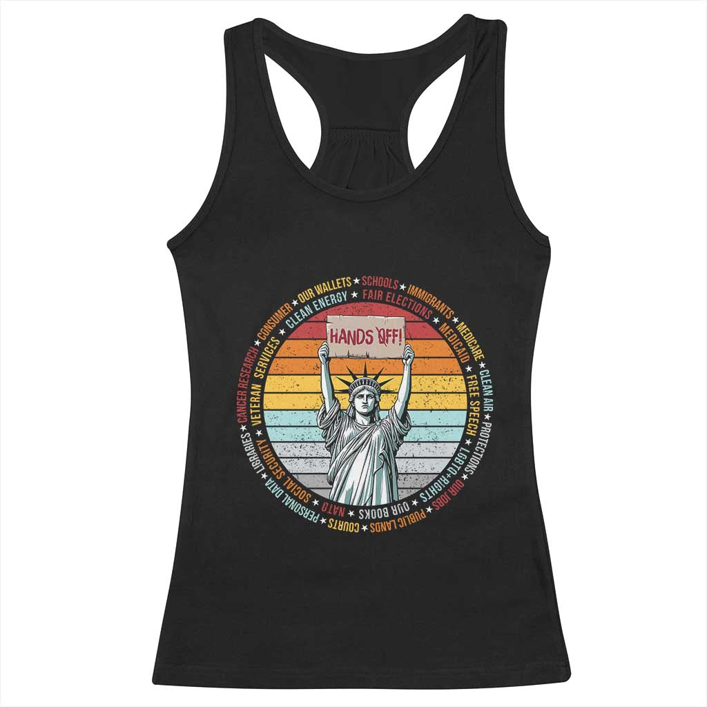Statue of Liberty Hands Off Protest Racerback Tank Top Resist Resistance TS10 Black Print Your Wear