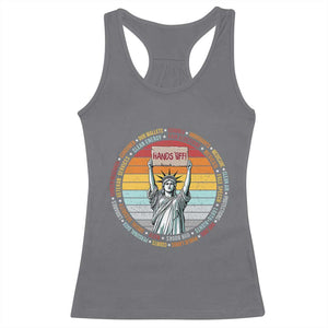 Statue of Liberty Hands Off Protest Racerback Tank Top Resist Resistance TS10 Charcoal Print Your Wear