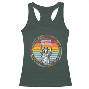 Statue of Liberty Hands Off Protest Racerback Tank Top Resist Resistance TS10 Dark Forest Green Print Your Wear