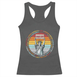 Statue of Liberty Hands Off Protest Racerback Tank Top Resist Resistance TS10 Dark Heather Print Your Wear