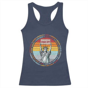 Statue of Liberty Hands Off Protest Racerback Tank Top Resist Resistance TS10 Navy Print Your Wear