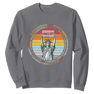 Statue of Liberty Hands Off Protest Sweatshirt Resist Resistance TS10 Charcoal Print Your Wear