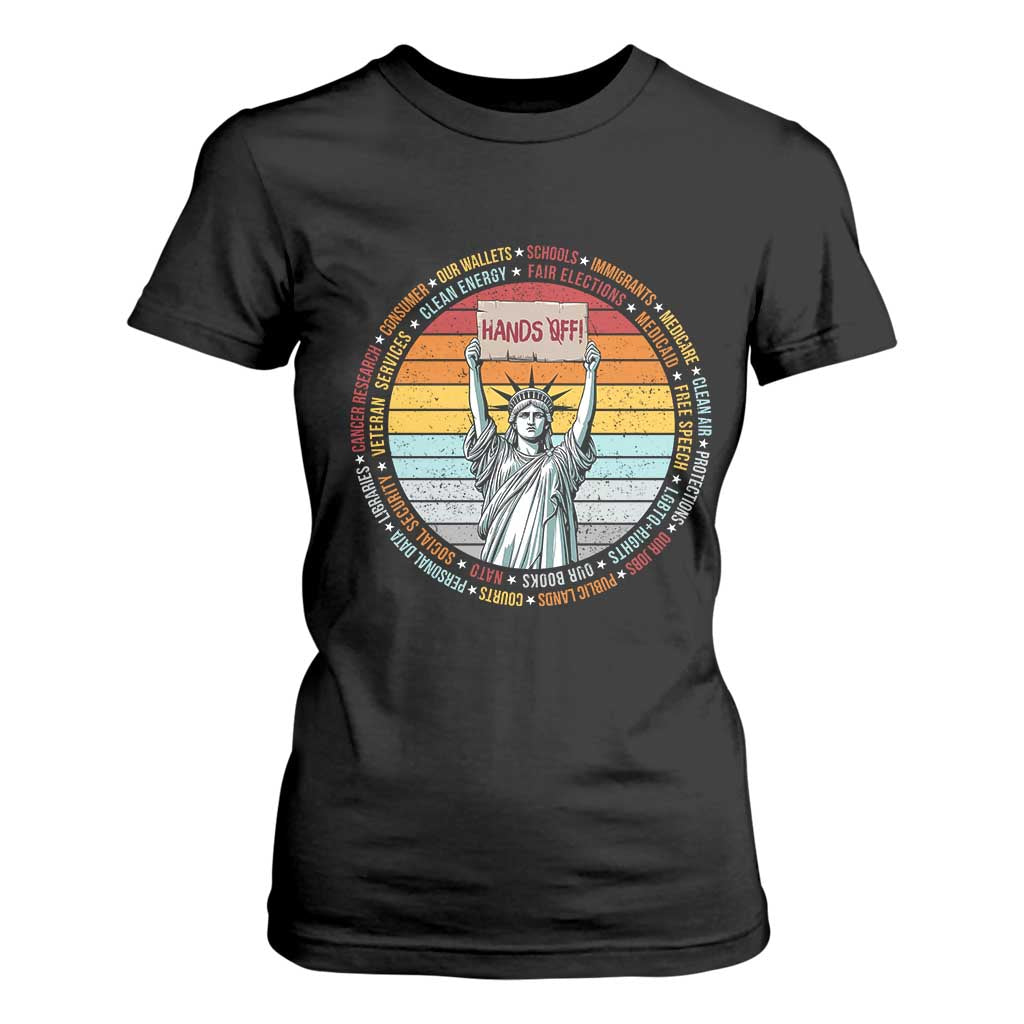 Statue of Liberty Hands Off Protest T Shirt For Women Resist Resistance TS10 Black Print Your Wear