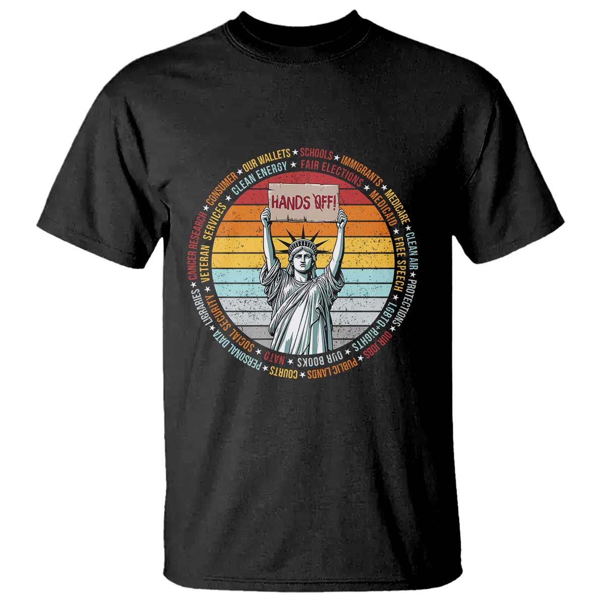 Statue of Liberty Hands Off Protest T Shirt Resist Resistance TS10 Black Print Your Wear