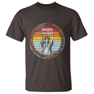 Statue of Liberty Hands Off Protest T Shirt Resist Resistance TS10 Dark Chocolate Print Your Wear