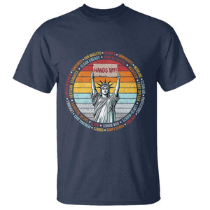 Statue of Liberty Hands Off Protest T Shirt Resist Resistance TS10 Navy Print Your Wear