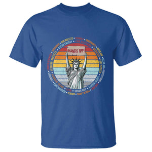 Statue of Liberty Hands Off Protest T Shirt Resist Resistance TS10 Royal Blue Print Your Wear