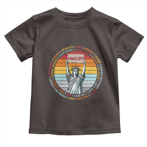 Statue of Liberty Hands Off Protest Toddler T Shirt Resist Resistance TS10 Dark Chocolate Print Your Wear