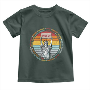 Statue of Liberty Hands Off Protest Toddler T Shirt Resist Resistance TS10 Dark Forest Green Print Your Wear