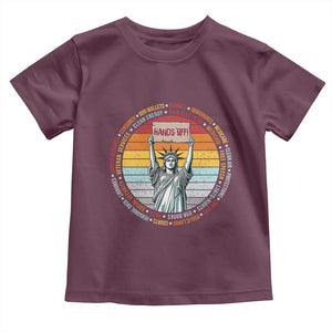 Statue of Liberty Hands Off Protest Toddler T Shirt Resist Resistance TS10 Maroon Print Your Wear