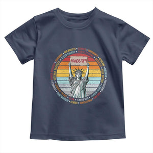 Statue of Liberty Hands Off Protest Toddler T Shirt Resist Resistance TS10 Navy Print Your Wear