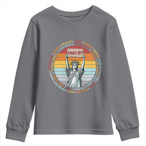 Statue of Liberty Hands Off Protest Youth Sweatshirt Resist Resistance TS10 Charcoal Print Your Wear