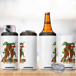 Stepping Into Juneteenth 4 in 1 Can Cooler Tumbler Afro Diva High with African Pride TS02 Print Your Wear