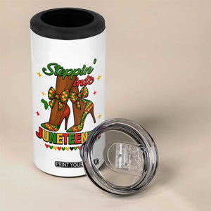 Stepping Into Juneteenth 4 in 1 Can Cooler Tumbler Afro Diva High with African Pride TS02 Print Your Wear