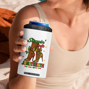 Stepping Into Juneteenth 4 in 1 Can Cooler Tumbler Afro Diva High with African Pride TS02 Print Your Wear