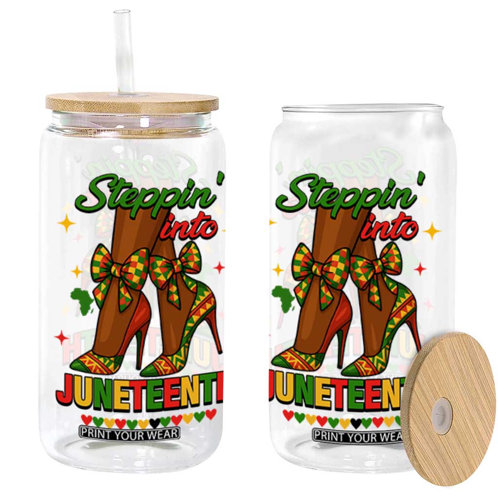 Stepping Into Juneteenth Glass Can Afro Diva High with African Pride TS02 White Print Your Wear
