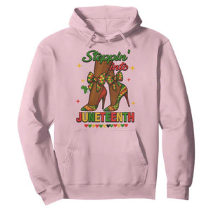 Stepping Into Juneteenth Hoodie Afro Diva High with African Pride TS02 Light Pink Print Your Wear