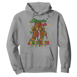 Stepping Into Juneteenth Hoodie Afro Diva High with African Pride TS02 Sport Gray Print Your Wear
