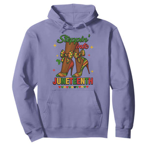 Stepping Into Juneteenth Hoodie Afro Diva High with African Pride TS02 Violet Print Your Wear