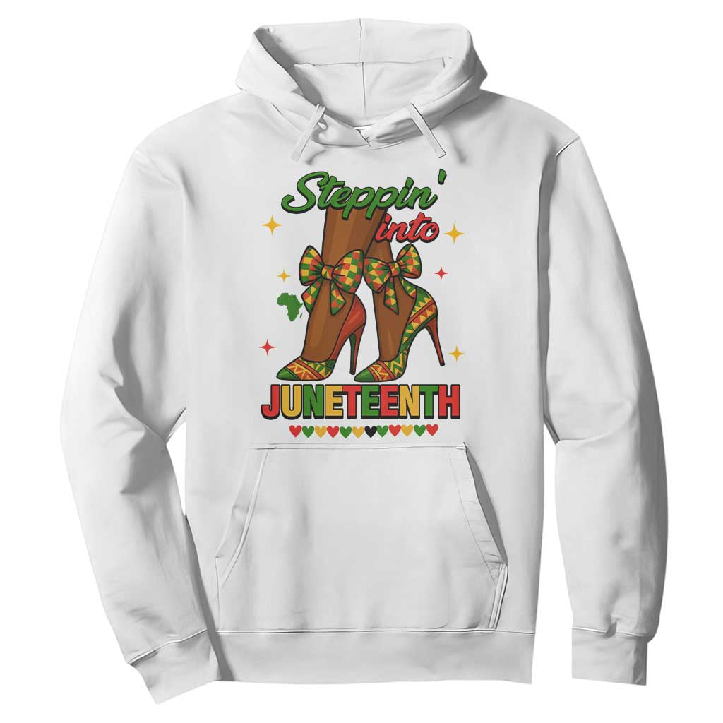 Stepping Into Juneteenth Hoodie Afro Diva High with African Pride TS02 White Print Your Wear