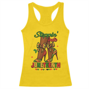 Stepping Into Juneteenth Racerback Tank Top Afro Diva High with African Pride TS02 Daisy Print Your Wear