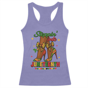 Stepping Into Juneteenth Racerback Tank Top Afro Diva High with African Pride TS02 Violet Print Your Wear