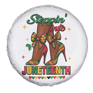 Stepping Into Juneteenth Spare Tire Cover Afro Diva High with African Pride TS02 Print Your Wear