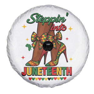 Stepping Into Juneteenth Spare Tire Cover Afro Diva High with African Pride TS02 Print Your Wear