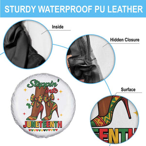 Stepping Into Juneteenth Spare Tire Cover Afro Diva High with African Pride TS02 Print Your Wear