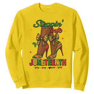 Stepping Into Juneteenth Sweatshirt Afro Diva High with African Pride TS02 Daisy Print Your Wear