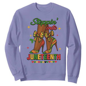 Stepping Into Juneteenth Sweatshirt Afro Diva High with African Pride TS02 Violet Print Your Wear