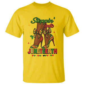 Stepping Into Juneteenth T Shirt Afro Diva High with African Pride TS02 Daisy Print Your Wear