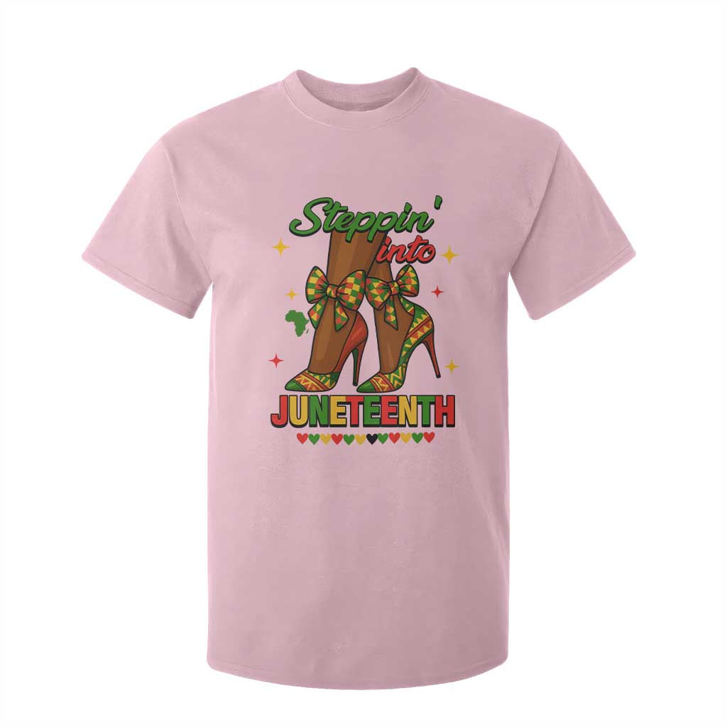 Stepping Into Juneteenth T Shirt For Kid Afro Diva High with African Pride TS02 Light Pink Print Your Wear