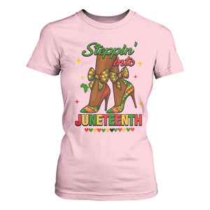 Stepping Into Juneteenth T Shirt For Women Afro Diva High with African Pride TS02 Light Pink Print Your Wear